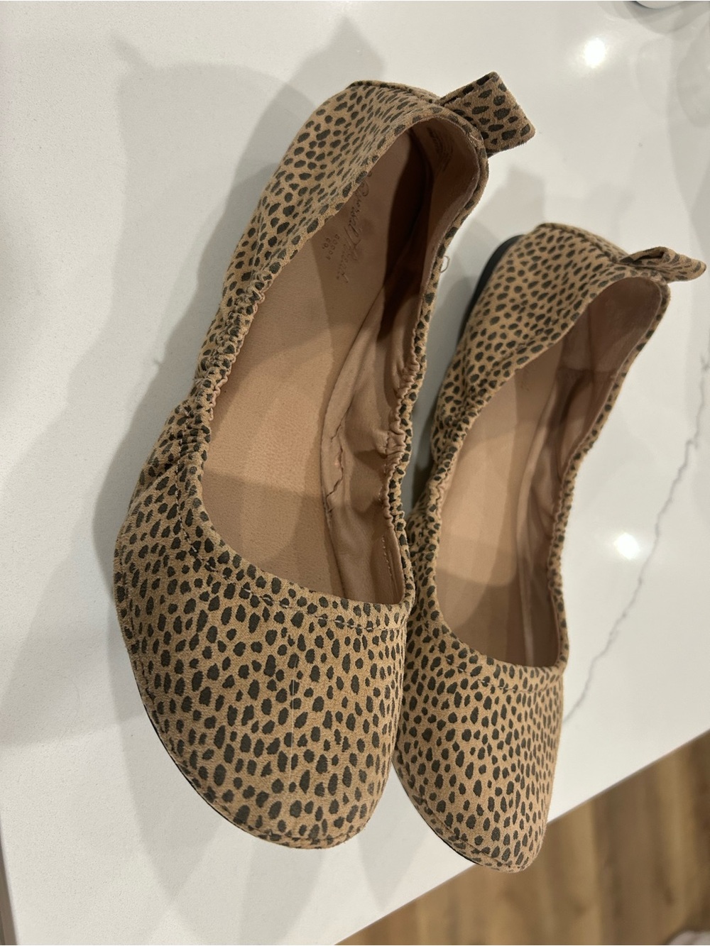 Universal Thread Leopard-Print Ballet Flats in Tan and Black